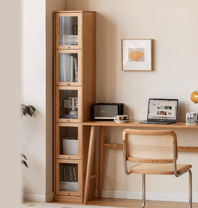 Warburg Solid Oak Display/Book Cabinet - Oak Furniture Store & Sofas