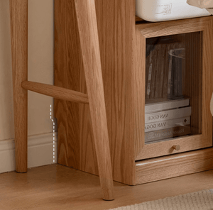 Warburg Solid Oak Display/Book Cabinet - Oak Furniture Store & Sofas