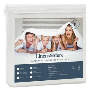 WATERPROOF COTTON MATTRESS PROTECTOR WHITE – KING - Oak Furniture Store & Sofas